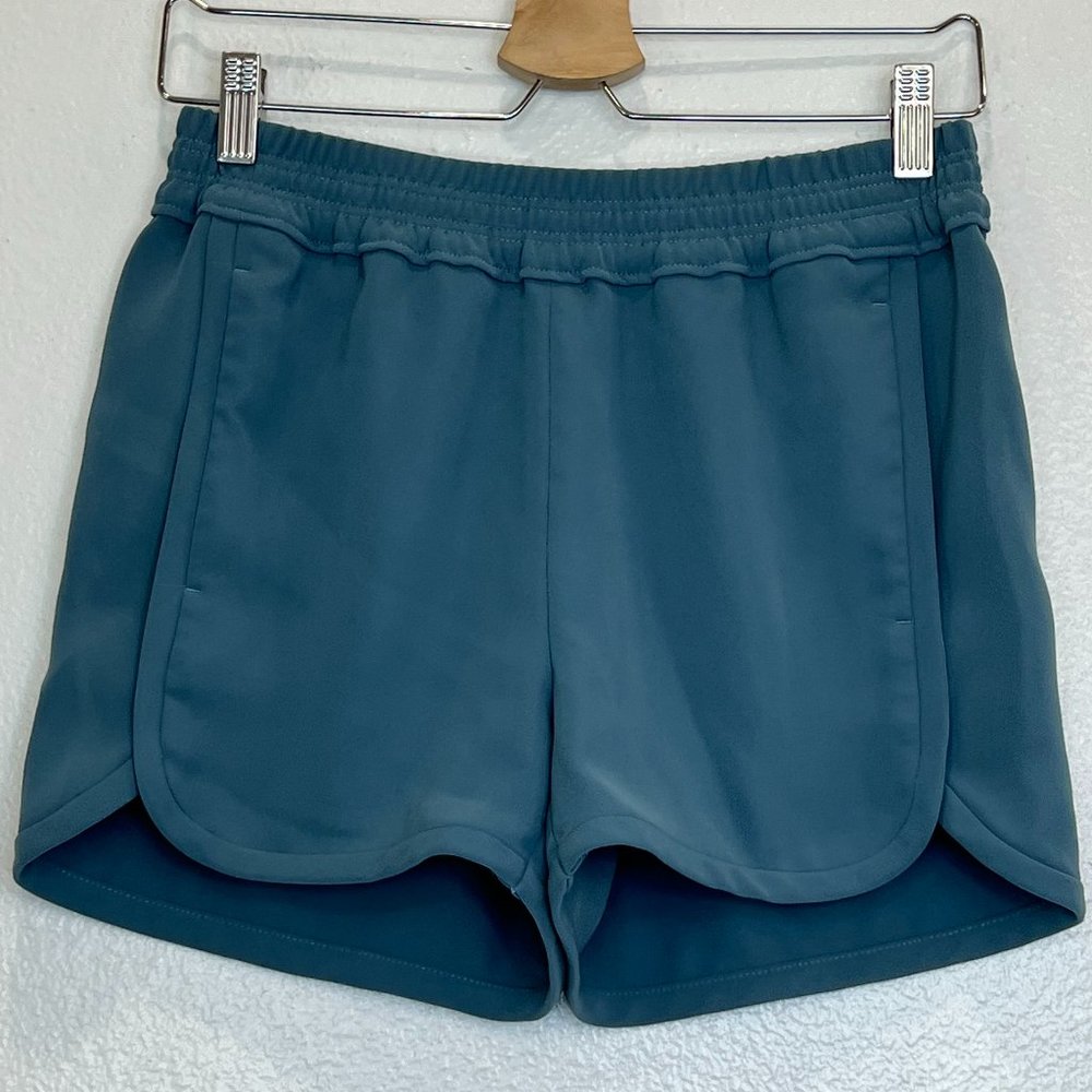 J. Crew Women's Blue Greenish Pull‎ on Crepe 3" Shorts with Pockets Size 0